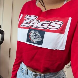 Red Gonzaga Cropped Sweatshirt